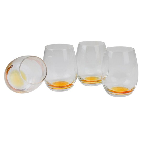 Avon Protection 4.25 in. Bottom & Stemless Glasses&#44; Golden - Set of 4 33406030